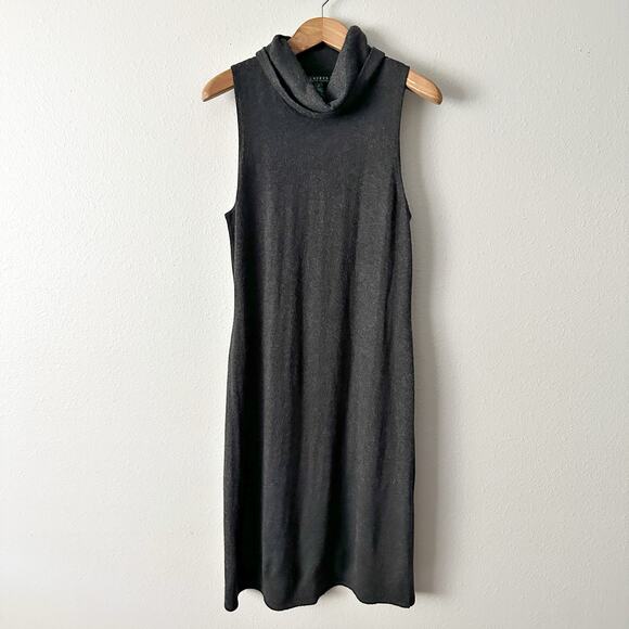 LRL Silk & Cashmere Sleeveless Gray Cowl Neck Midi Dress Women's Size XL - Picture 1 of 11